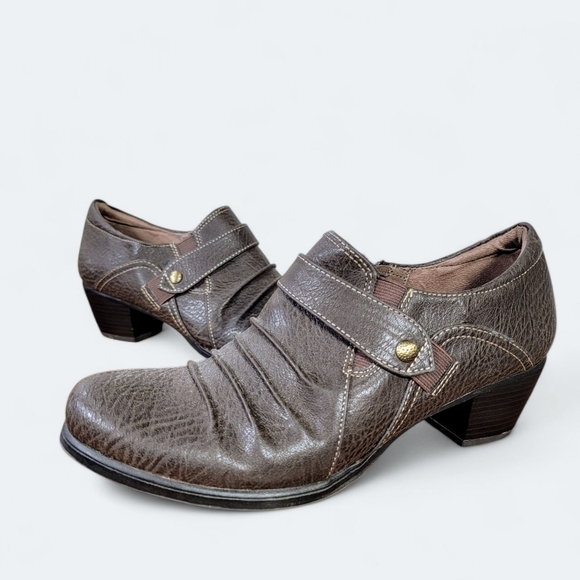 Natural Soul Brown Booties Size 8.5 Ankle Boots Vegan Leather Comfy - Picture 1 of 16